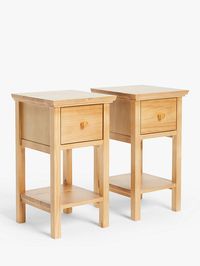 John Lewis ANYDAY Wilton Bedside Tables, Set of 2, Natural