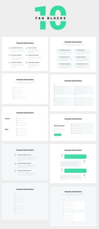 10 FAQ Page Blocks. Wireframes. FAQ page design for your website. FAQ section is an integral part of a good product presentation for most websites. The section with frequently asked question helps not only to save time but also build relationships with customers. Customers who can see your attempts to be transparent about addressing queries will consider your business trustworthy.