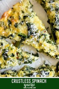 *NEW* Dont let the title fool you, crustless spinach quiche is every bit as decedent and delicious as its carb filled predecessoronly without the crust theres more room for those creamy, cheesy low carb foods we love! #lowcarb #keto #glutenfree #grainfree #