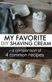 Want to make your own natural shaving cream, but don't know what recipe to use? Click in to read our favorite homemade version, as well as a comparison of 4 common diy shaving cream recipes, so you can find the one that will truly be best and easiest for you! All ingredients are non-toxic, eco friendly, plant-based, cheap, and simple! - Rubies & Radishes