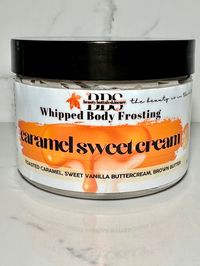 Indulge in the decadence of fall with our Whipped Caramel Sweet Cream Body Butter Frosting Cream. This velvety smooth, rich cream is infused with the irresistible scent of warm caramel and creamy vanilla. Perfect for nourishing your skin and treating yourself to a little luxury. Scent Notes: TOASTED CARAMEL, SWEET VANILLA BUTTERCREAM, BAKED BUTTERY BROWN SUGAR Key features: Luxurious Texture: Our whipped body butter melts into your skin, leaving it feeling soft, hydrated, and silky smooth. Rich