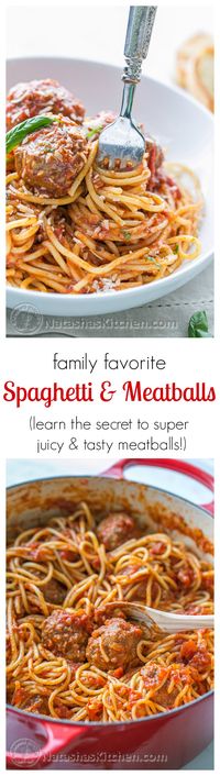 The Best Spaghetti & Meatballs!! Here's the secret to making meatballs uber juicy & tasty! @natashaskitchen