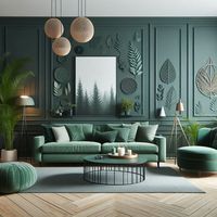 Forest Green Dark Green Living Room Mint Green Decorative Accents