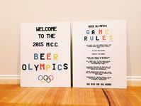 Beer Olympics Welcome Board + Rule Board