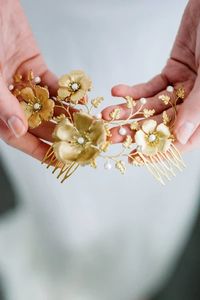 Gold Wild Rose Headpiece | By Anna Marguerite