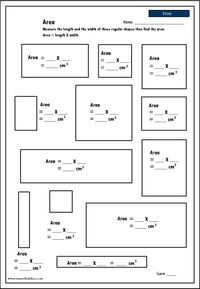 Calculating area in square centimetres - Click to download.