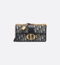 30 Montaigne East-West Bag with Chain Blue Dior Oblique Jacquard | DIOR