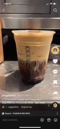 Triple shot blonde expresso over ice with pumpkin foam #tiktok # Starbucks