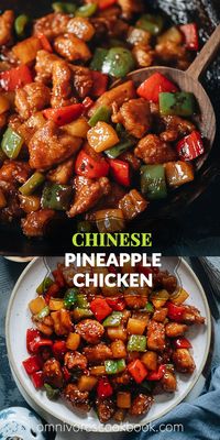 Colorful pantry staples come together to make this aromatic and flavorful pineapple chicken that has the perfect balance of sweet and sour to brighten your day! Serve it with steamed rice to make a nutritious one-bowl meal. {Gluten-Free Adaptable}