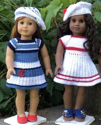 ABC Knitting Patterns - Summer in the Hamptons Dress for 18-inch Dolls