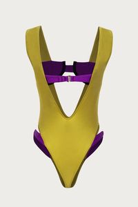 Introducing the V Double Layer One Piece - this piece was expertly designed to mimic the look of swimsuit layering. It offers minimal to cheeky coverage and stays in place so you can enjoy it in and out of the water. NOTE: This style runs small, we recommend sizing up one full size from your typical size in SAME.