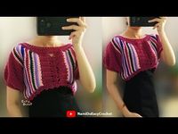 Easy Crochet: Crochet Crop Top (Sweater) #11 [using leftover yarn] - YouTube