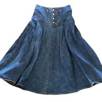 Vintage Jordache Studio Blue Midi denim skirt, High waist denim pleated skirt, A line Yoke Jean Skirt, Boho Cottage Core, 33", Size 14 Step back into the classic style of the 90s with this vintage Jordache Studio pleated denim skirt. This timeless piece features a flattering high waist with a unique V-shaped yoke, adding a touch of character to its chic design. The skirt is crafted from high-quality, durable denim, ensuring it will remain a staple in your wardrobe for years to come. This skirt is a size 14 and measures approximately 33 inches in length, providing a modest yet fashionable look. The pleats add volume and movement, making it perfect for both casual and semi-formal occasions. Plus, it comes with functional pockets, blending practicality with style--because who doesn't love a s