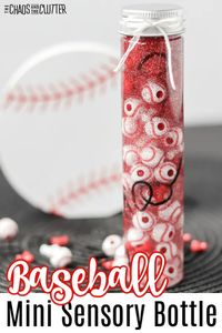 Baseball Sensory Bottle #DIY #Baseball #WorldSeries #SensoryBottles