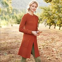 Soft-Surroundings Marcella Burnt Orange Wool Cardigan. Nwt Size Small