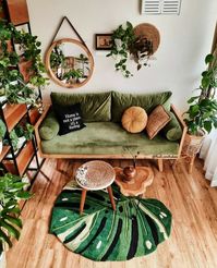 Decoración de interiores con plantas, sala de estar, en armonía, paz y tranquilidad