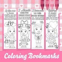 Valentines Coloring Bookmarks | Printable Bookmarks For Valentines Day | Gift For Kids by CamCreativeDesign on Etsy