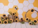 #photographybackdrops #hexagon #wall #yellow #bee #sunflower #sunflowerbackdrop #backdrop #photographybackground #fabricbackdrop #wrinkle-asistance