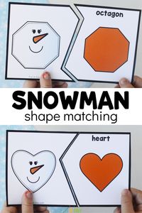 Snowman Shape Matching Free Printable