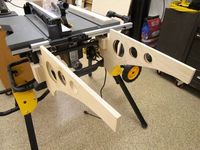 Quick Compact Outfeed Table for DeWalt Portable Saw | Table saw accessories, Diy table saw, Woodworking table saw