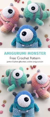 The Cutest Amigurumi Monsters with Free Crochet Patterns