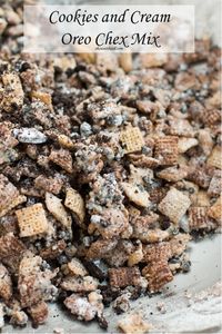 Our kids beg for this cookies and cream oreo chex mix ohsweetbasil.com