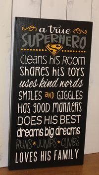 A true SUPERHERO/Subway Style/Boy by WorldsSweetestSigns on Etsy