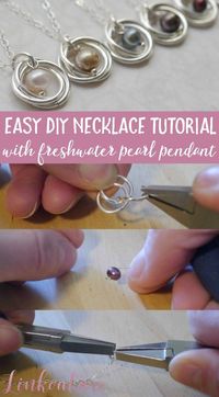 Learn how to make your very own pearl and spiral pendant necklace with this easy diy jewelry tutorial. These necklaces are very delicate and feminine and make for the perfect wedding jewelry or gift idea. It is a great jewelry tutorial for advanced beginners!