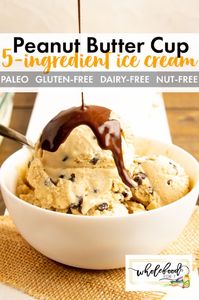 Peanut Butter Cup 5-Ingredient Ice Cream - Dairy-free, gluten-free, EASY!