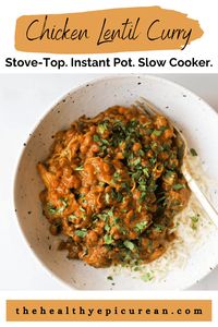 Chicken and lentil curry made with chicken thighs, diced tomatoes, coconut milk, lentils, garlic, ginger, garam masala, turmeric, fresh lime juice and cilantro. Served over fluffy Jasmine rice.