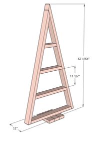 Build a Christmas tree shelf with these easy-to-read printable woodworking plans. Perfect for a reusable Christmas tree of stacking up presents.  Printable PDF woodworking plans to build a Christmas tree shaped shelf.  7-page PDF download  Plans include materials, tools, cut lists, plywood cut diagrams, dimensions, and 3D diagram models with step-by-step instructions.  Measurements are in imperial, not metric. Does NOT include SketchUp files.  You are purchasing the digital files only. No actual