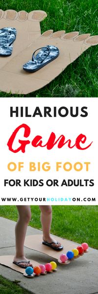 The Hilarious Bigfoot game is here! The truth is out there folks. You are going to want to strike that pose with these toes! Even the Sasquatch himself would be ready to take off in these two left-footed feet to play it indoor or outdoor. It could even be used for a summer party game, at a carnival or festival, or at a PTO party! #play #momlife #partyideas #parenting