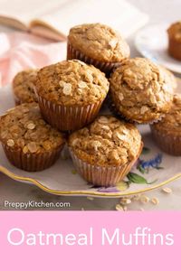 Simple, satisfying, and made with pantry staples, this Oatmeal Muffins recipe makes for a great breakfast or quick afternoon snack. These wholesome muffins are irresistible as they’re crisp on the outside and pillowy soft on the inside. This easy muffin recipe is perfect for freezing as well.