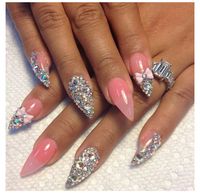 Don't like the bows at all...but I love the pink claws with bling!!