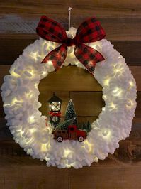 Farmhouse Country Winter Red Truck Buffalo Plaid Lighted - Etsy France