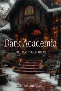 Sherlock Holmes inspired dark academia aesthetic Christmas Outdoor decor for a vintage library inspired house front