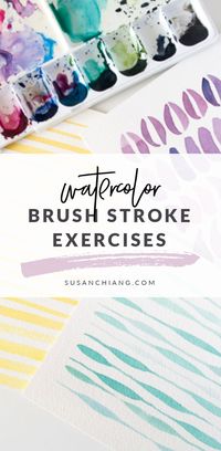 3 Watercolor Brush Stroke Exercises to Practice Brush Control | Susan Chiang