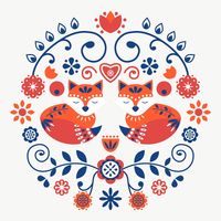 So Cute! Scandinavian Folk Art Vector