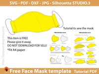 Free Face Mask templates SVG face mask face mask printable | Etsy