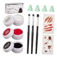 Return Policy Fast Delivery Trusted seller Halloween Clown Makeup Kit - Black White Red Face Body Paint, Water Activated Face Paint Kit for Adults, SFX Joker Zombie Vampire Skeleton Makeup Kit with Brushes & Sponges Product Description Create Spooky Looks: The All-in-One Halloween Makeup Set includes white, black, and red face paints, essential for vampire, zombie, witch, and other Halloween makeup looks. Unleash your creativity with 60g total of water-based paints that dry quickly and are easily stackable for added depth Skin-Friendly & Washable: Our face paints are gentle on the skin, suitable for all ages, and easily wash off with water. No more harsh scrubbing or irritation. Also easy to carry outside for makeup and put in your makeup bag to help saving your makeup space All-Inclusive