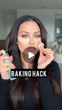 Christen Dominique on Instagram: "Ok this one was a game changer everyone has to try!!🤯
Ib: @roseandben 

Smooth & Blur Hydrating Setting Powder @dominiquecosmetics 
Hydro grip setting spray  @milkmakeup 

#bakinghacks #makeuphacks #makeuptips #makeup #settingpowder"