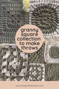 The most popular granny square collection to use in throws and blankets.  Some with flowers others more solid, whatever your preference, the granny square will always remain a favorite!  #grannysquare #crochetblankets