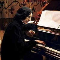 Snape playing on the piano