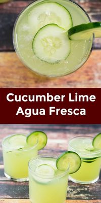 refreshing cucumber lime agua fresca for the summer! #limes #cucumbers #beverages #mexican