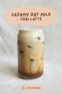 Here's an easy and creamy oat milk chai latte that only needs 2 ingredients and less than 5 minutes. It's the quickest chai you'll ever make and the easiest recipe to follow. You'll get a delicious, sweet, and spiced chai latte that you'll make again and again. See how easy it is to make for yourself! #chai #chailatte