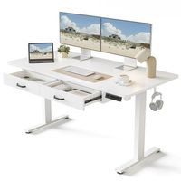 Transform your home office with DESINO - where top-notch quality meets your workspace essentials. Explore our diverse range of products crafted to boost your productivity and elevate your comfort. Size: 55".  Color: White.