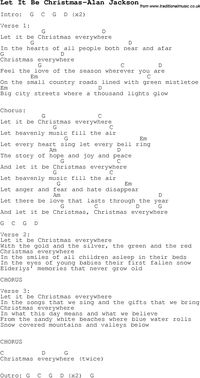 Christmas Carol/Song lyrics with chords for Let It Be Christmas-Alan Jackson