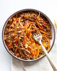 Carrot Salad with Aleppo Chickpeas & Date Vinaigrette - Justine Doiron