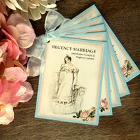 "Delight your guests with this Jane Austen Party Favor, Booklet, Mini Banner with a vintage feel. It has 10 one-sided pages, and can be made into a little booklet, or strung as a mini banner. Excerpts are from Jane Austen's books, relating to marriage, engagement and romance as seen through Jane's eyes in the Regency era. Two of the pages explain a bit about marriage customs in Jane's time. Each page measures approximately 3.75\" x 4.75\" This is a digital download, no physical item will be sent