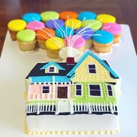 Loving this UP themed cupcake & cake combination made by @homestyle_bakery 🏡🎈💕 This looks like it would be an easier way to serve to…